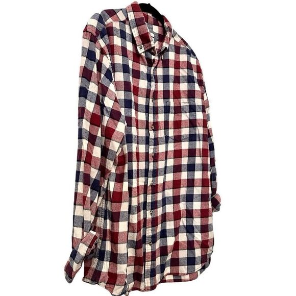 Merona Classic Fit Buffalo Check Long Sleeve Flannel Button Down Shirt Multi XL - Picture 2 of 5
